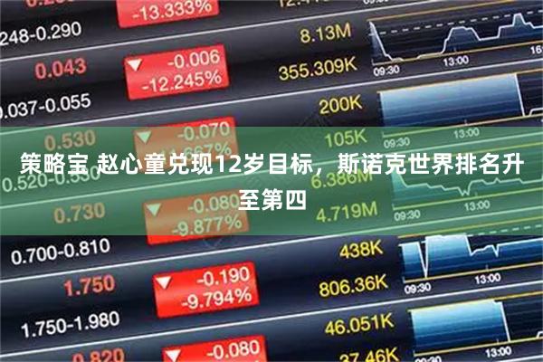 策略宝 赵心童兑现12岁目标，斯诺克世界排名升至第四