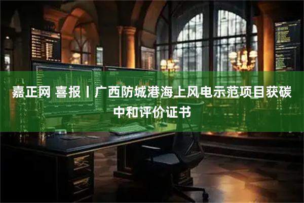 嘉正网 喜报丨广西防城港海上风电示范项目获碳中和评价证书