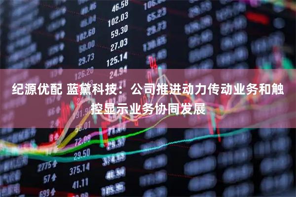 纪源优配 蓝黛科技：公司推进动力传动业务和触控显示业务协同发展